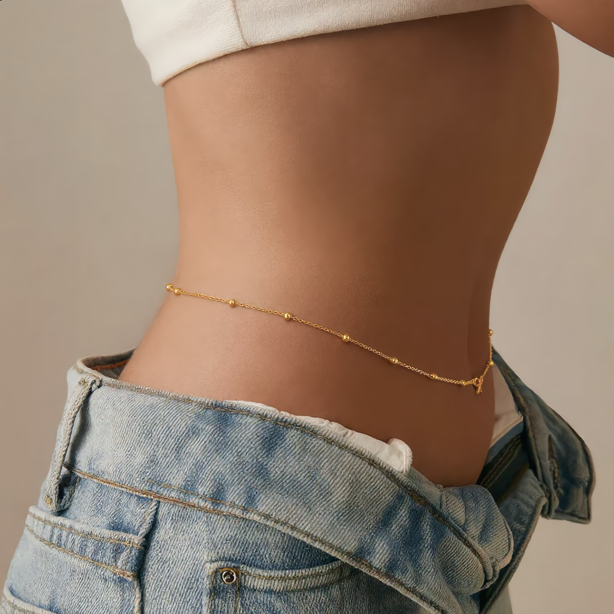 Bella Dorada – Cadena de Cintura Bañada en Oro 18K