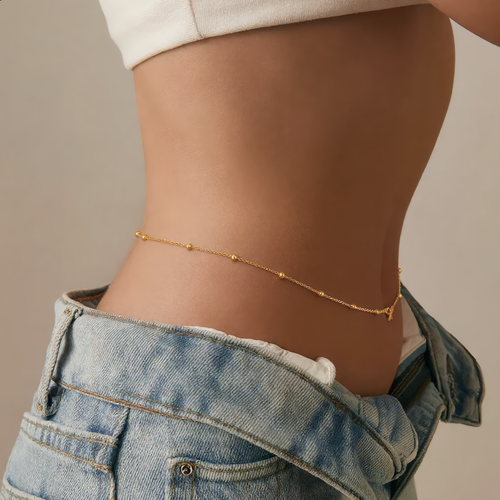 Bella Dorada – Cadena de Cintura Bañada en Oro 18K