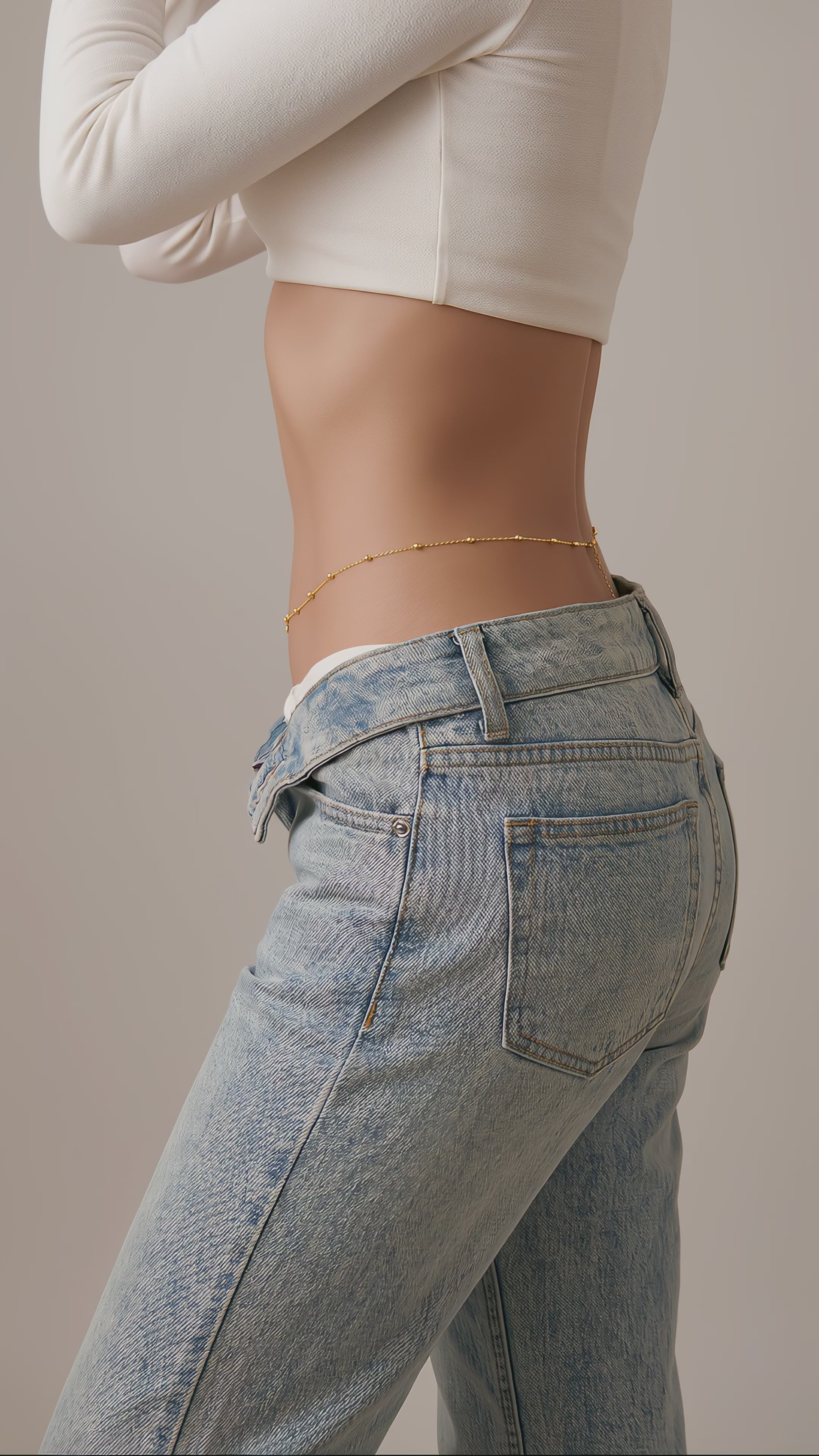 Bella Dorada – Cadena de Cintura Bañada en Oro 18K